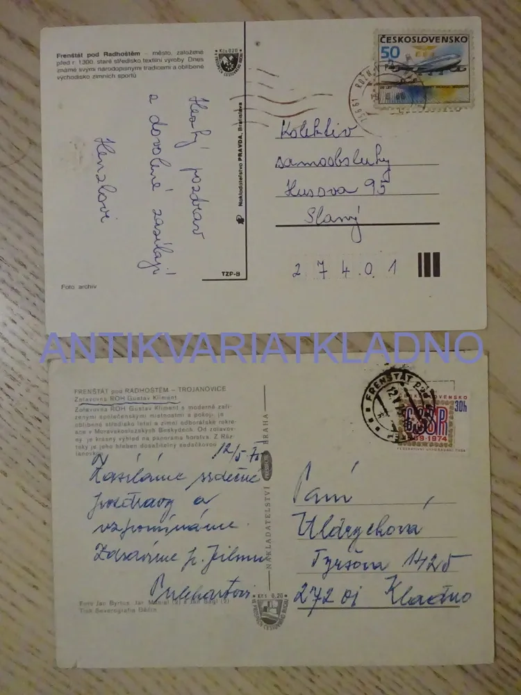 FRENŠTÁT POD RADHOŠTĚM, MORAVSKOSLEZSKÉ BESKYDY, ZOTAVOVNA ROH GUSTAV KLIMENT, OKRES NOVÝ JIČÍN, 2 KUSY