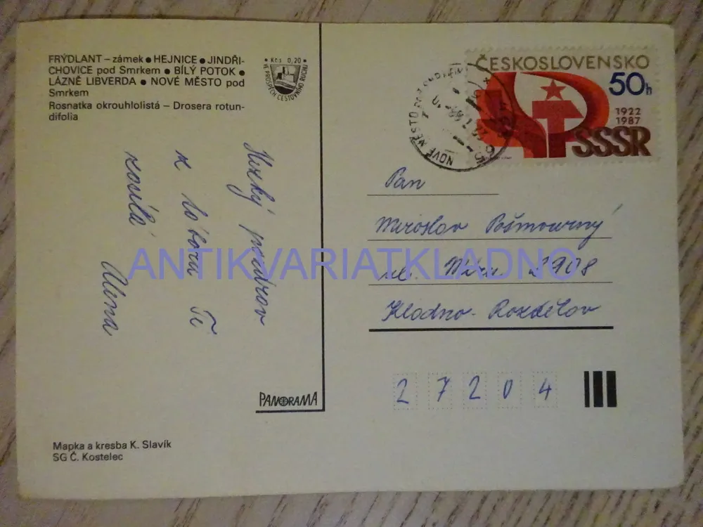 FRÝDLANT, ZÁMEK, MAPA, OKRES LIBEREC