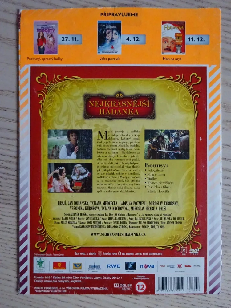 NEJKRÁSNĚJŠÍ HÁDANKA, DVD FILM