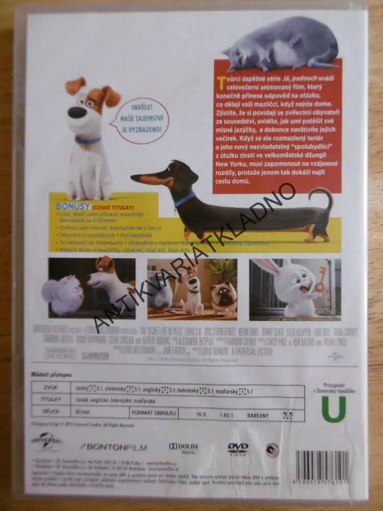 TAJNÝ ŽIVOT MAZLÍČKŮ, DVD FILM 