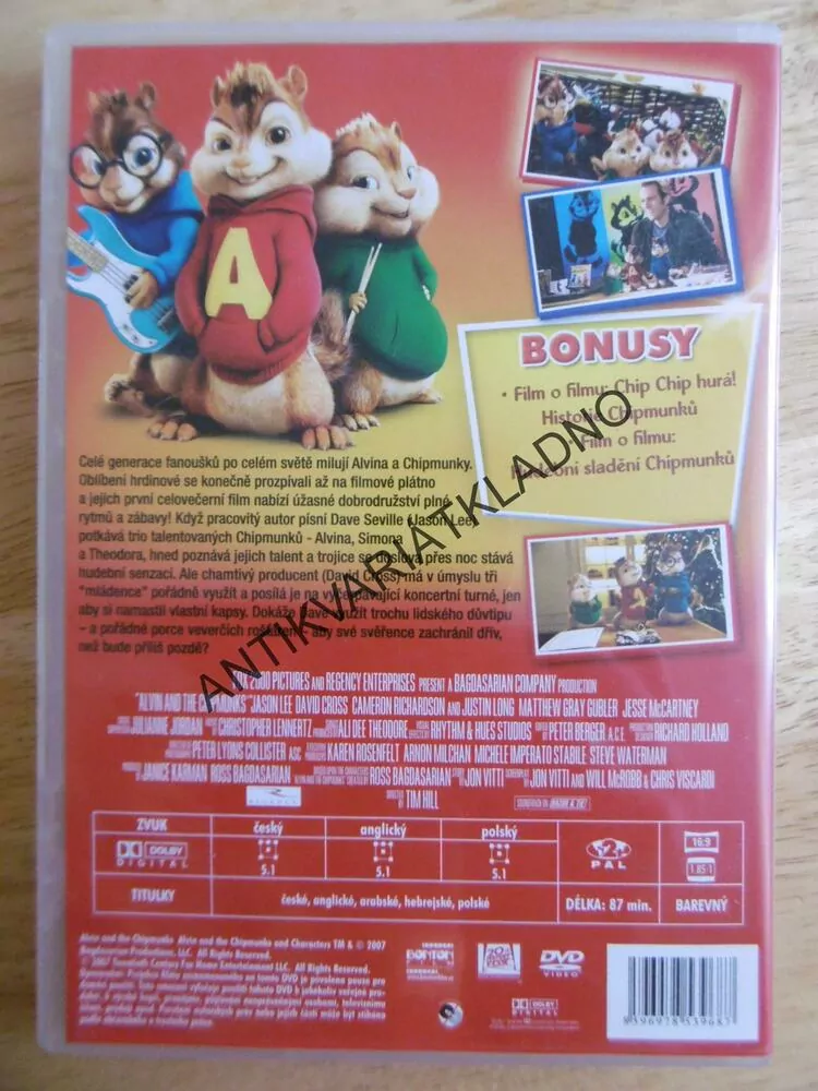 ALVIN A CHIPMUNKOVÉ, DVD FILM 