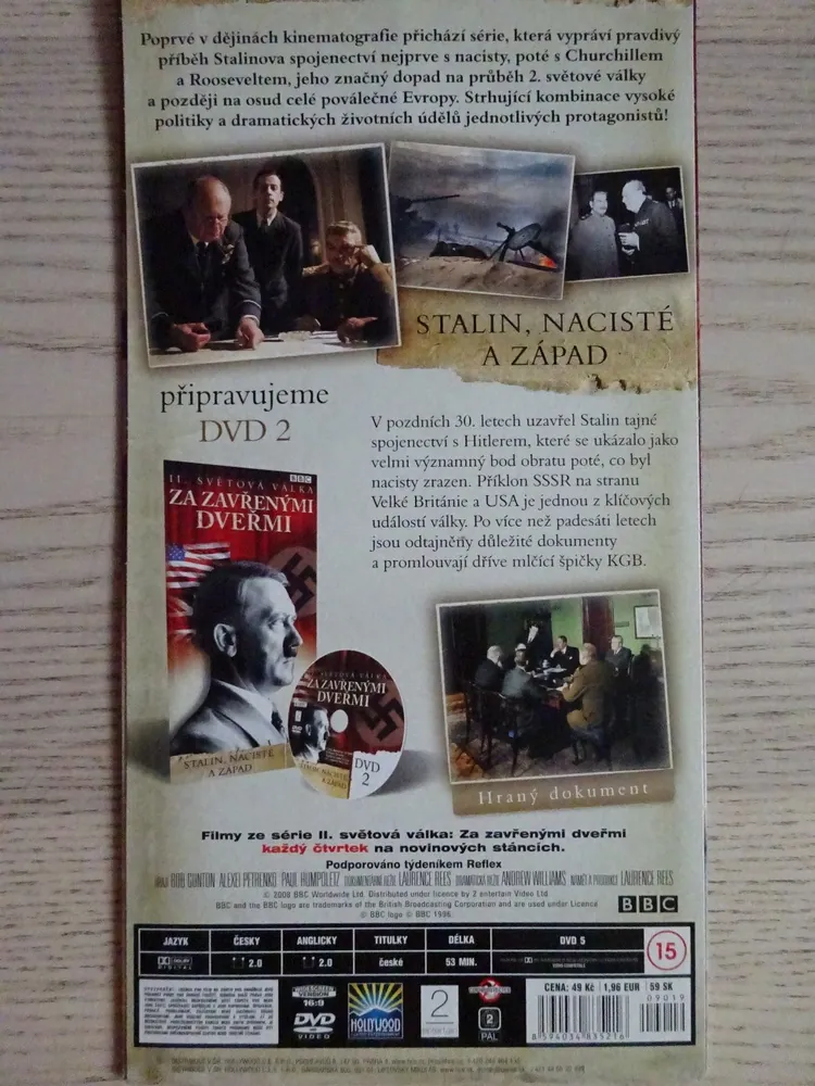II. SVĚTOVÁ VÁLKA ZA ZAVŘENÝMI DVEŘMI 1, DVD FILM DOKUMENT