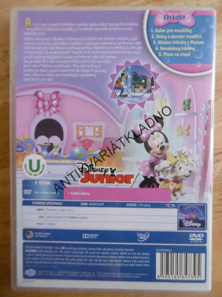 MICKEYHO KLUBÍK, MINNIE A SALON PRO MAZLÍČKY, DVD FILM