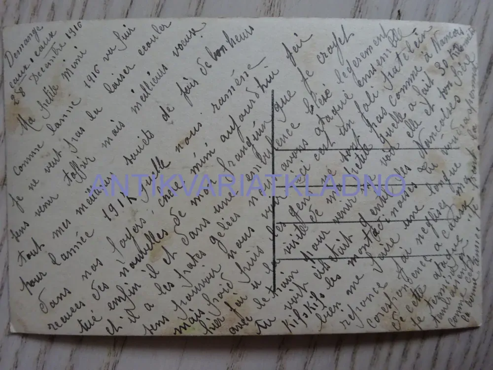 MUŽ, ŽENA, ŠATY, PÁR, KVĚTINY, DOBRÝ ROK, PŘÁNÍ, 1916