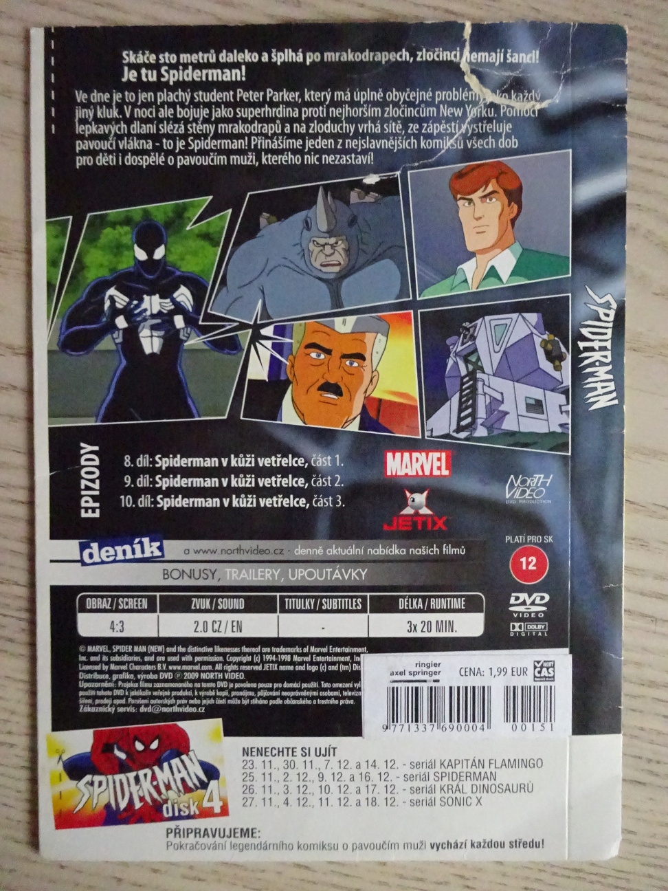 SPIDER-MAN, DISK 3, MARVEL, DVD FILM