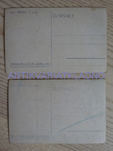 ŽENA, KROJ, AUG. NĚMEJC, Z POUTI, HLAVA SELKY, SELKA, 2 KUSY