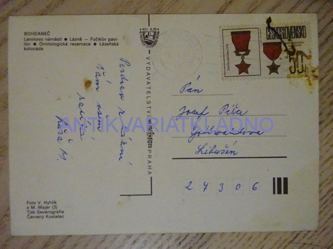 BOHDANEČ, LÁZNĚ, 1987, OKRES PARDUBICE