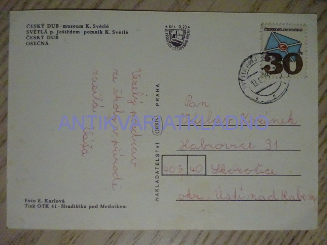 ČESKÝ DUB, SVĚTLÁ POD JEŠTĚDEM, OSEČNÁ, KRAJ KAROLÍNY SVĚTLÉ, 1978, OKRES LIBEREC