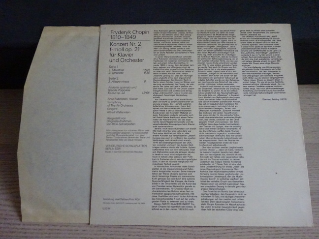 ARTUR RUBINSTEIN, CHOPIN, KLAVÍR F-MOLL, LP