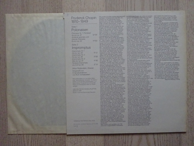 ARTUR RUBINSTEIN, CHOPIN, POLONÉZA, LP