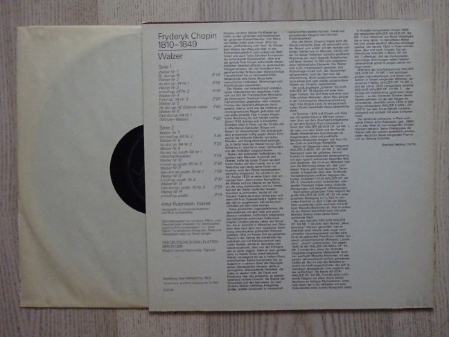 ARTUR RUBINSTEIN, CHOPIN, WALTZ, LP