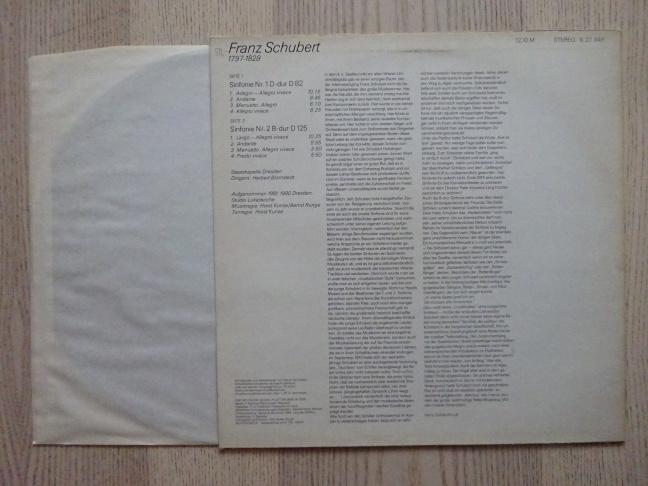 SCHUBERT, SIMFONIE, LP