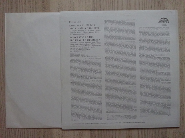FERENC LISZT, KLAVÍRNÍ KONCERT, LP