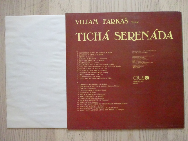 TICHÁ SERENÁDA, VILIAM FARKAŠ, LP