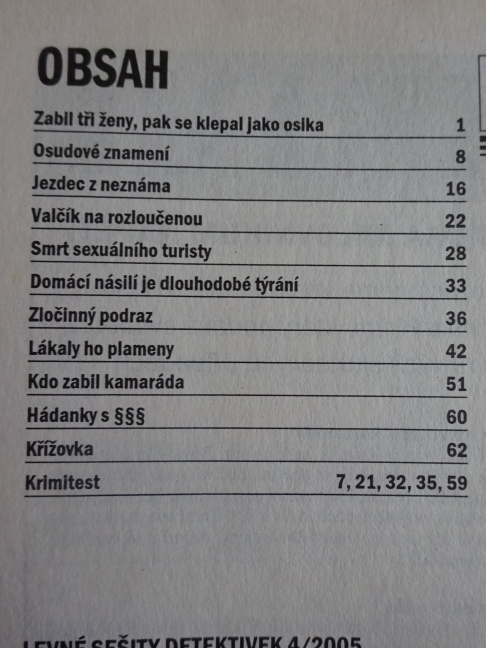 SMRT SEXUÁLNÍHO TURISTY AJ. SKUTEČNÉ PŘÍBĚHY, 4/2005, **an