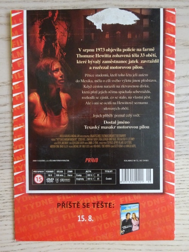 TEXASKÝ MASAKR MOTOROVOU PILOU, DVD FILM