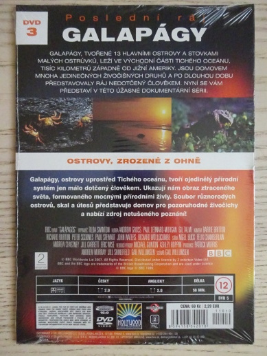 GALAPÁGY, POSLEDNÍ RÁJ, VZDOR SILÁM PŘÍRODY, DVD FILM DOKUMENT
