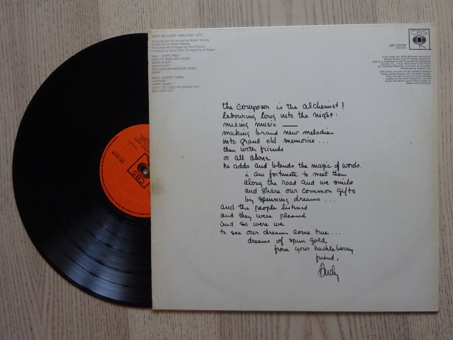 ANDY WILLIAMS' GREATEST HITS, GRAMODESKA