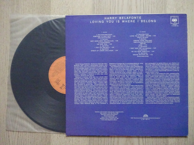 HARRY BELAFONTE, LOVING YOU IS WHERE I BELONG, LP