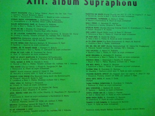 XIII. ALBUM SUPRAPHONU, GOTT, ZAGOROVÁ, MATUŠKA A DALŠÍ, GRAMODESKA