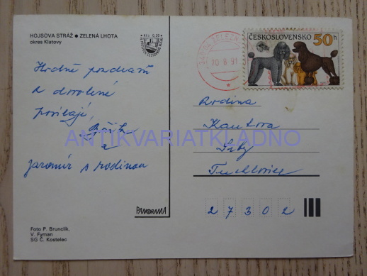 HOJSOVA STRÁŽ, ŠUMAVA, 1991, ZELENÁ LHOTA, OKRES KLATOVY