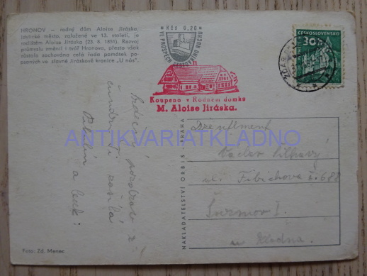 HRONOV, JIRÁSEK, 1962, OKRES NÁCHOD