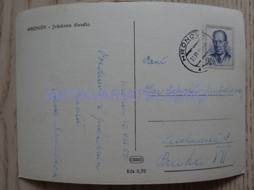 HRONOV, JIRÁSEK, JIRÁSKOVO DIVADLO, 1958, OKRES NÁCHOD