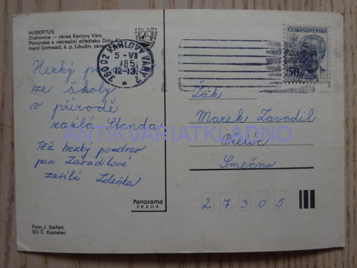 HUBERTUS, DRAHOVICE, 1989, OKRES KARLOVY VARY