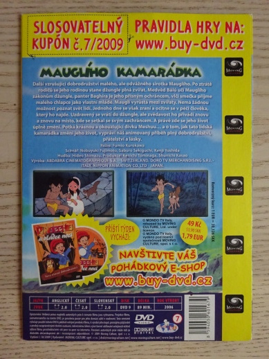 MAUGLÍHO KAMARÁDKA, KNIHA DŽUNGLÍ 2, DVD FILM
