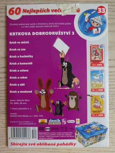 KRTEK- KRTKOVA DOBRODRUŽSTVÍ 3., DVD FILM POHÁDKA