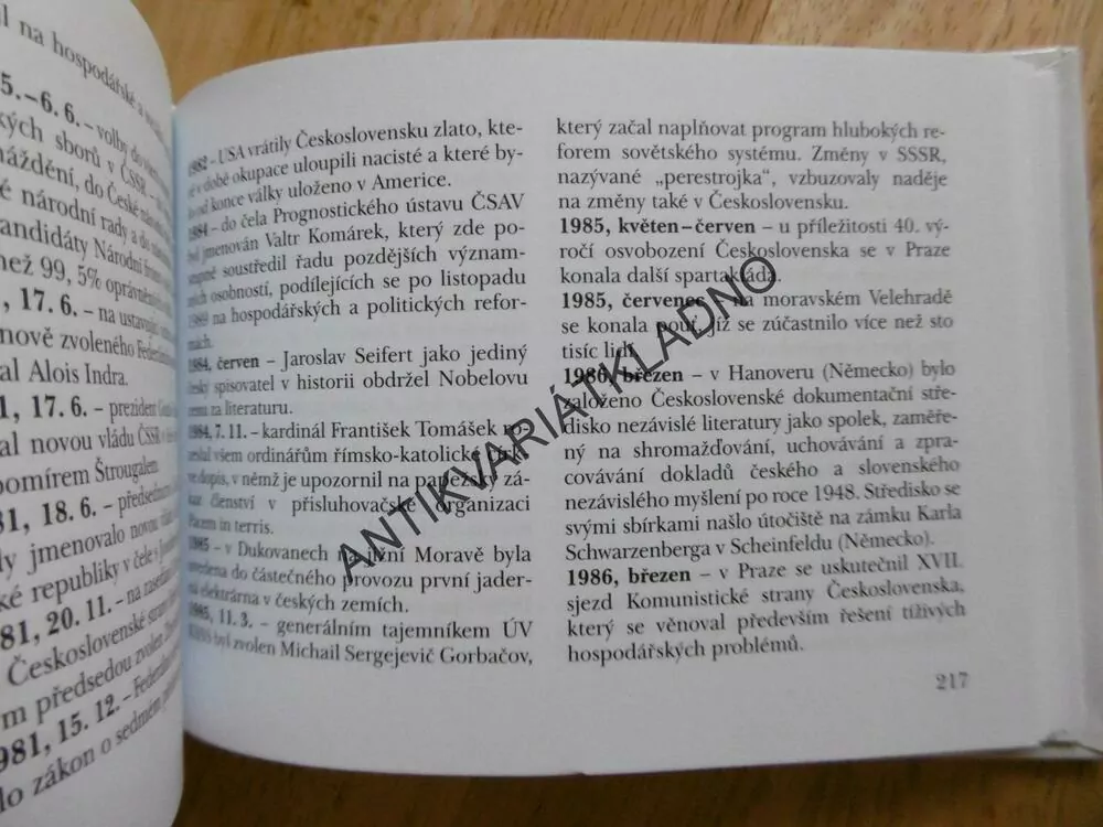 OKO - ČESKÉ DĚJINY V DATECH, PERNES, 1989, **an
