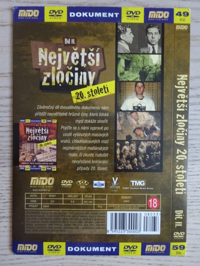 NEJVĚTŠÍ ZLOČINY 20. STOLETÍ, DVD FILM DOKUMENT