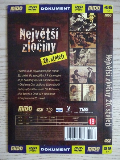 NEJVĚTŠÍ ZLOČINY 20. STOLETÍ, DVD FILM DOKUMENT