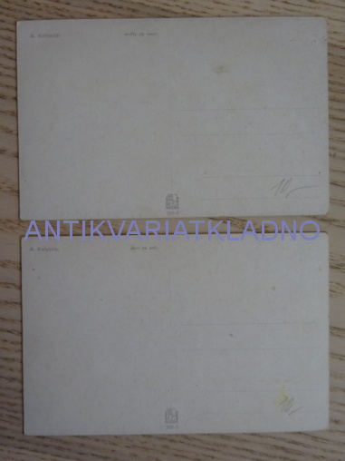 KVĚTY NA MEZI, JARO NA POLI, POLE, CESTA, VESNICE, KALVODA, 2 KUSY