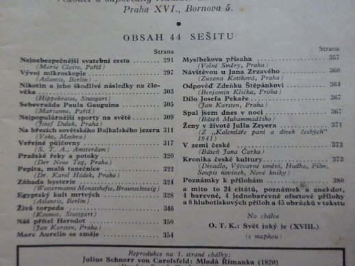 SVĚTOVÝ ZDROJ ZÁBAVY A POUČENÍ, ČASOPIS, č. 44, 1940