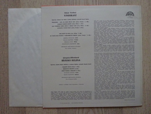 OSKAR NEDBAL, VINOBRANÍ, JACQUES OFFENBACH, KRÁSNÁ HELENA, LP