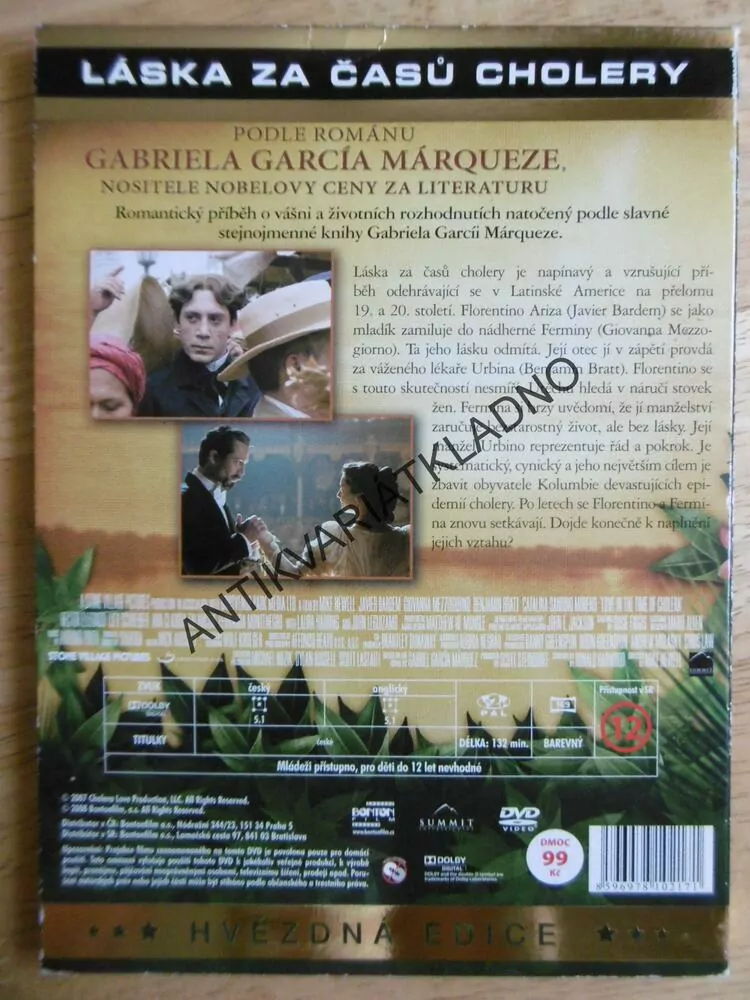 LÁSKA ZA ČASŮ CHOLERY, DVD FILM