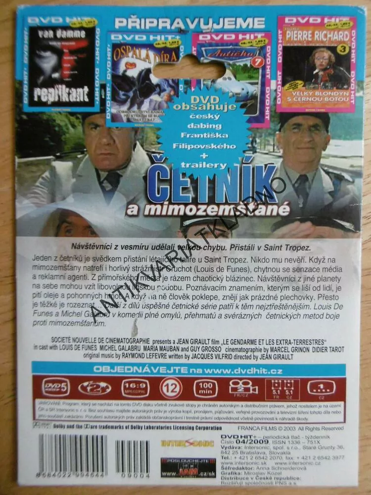 ČETNÍK A MIMOZEMŠŤANÉ, LOUIS DE FUNES, 2., DVD FILM