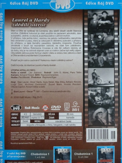 LAUREL A HARDY ZDĚDILI OSTROV, DVD FILM