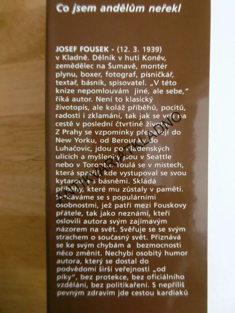 CO JSEM ANDĚLŮM NEŘEKL, JOSEF FOUSEK, **an