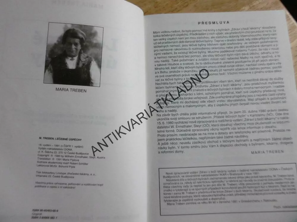 LÉČEBNÉ ÚSPĚCHY, BYLINKY, RECEPTY,MARIA TREBEN, **an