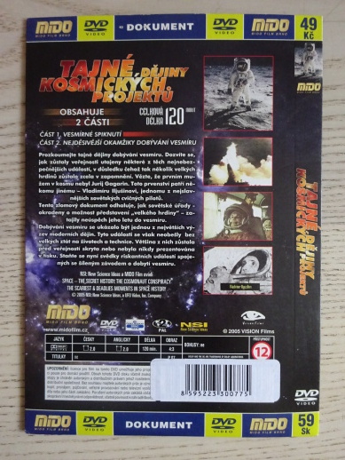 TAJNÉ DĚJINY KOSMICKÝCH PROJEKTŮ, DVD FILM DOKUMENT