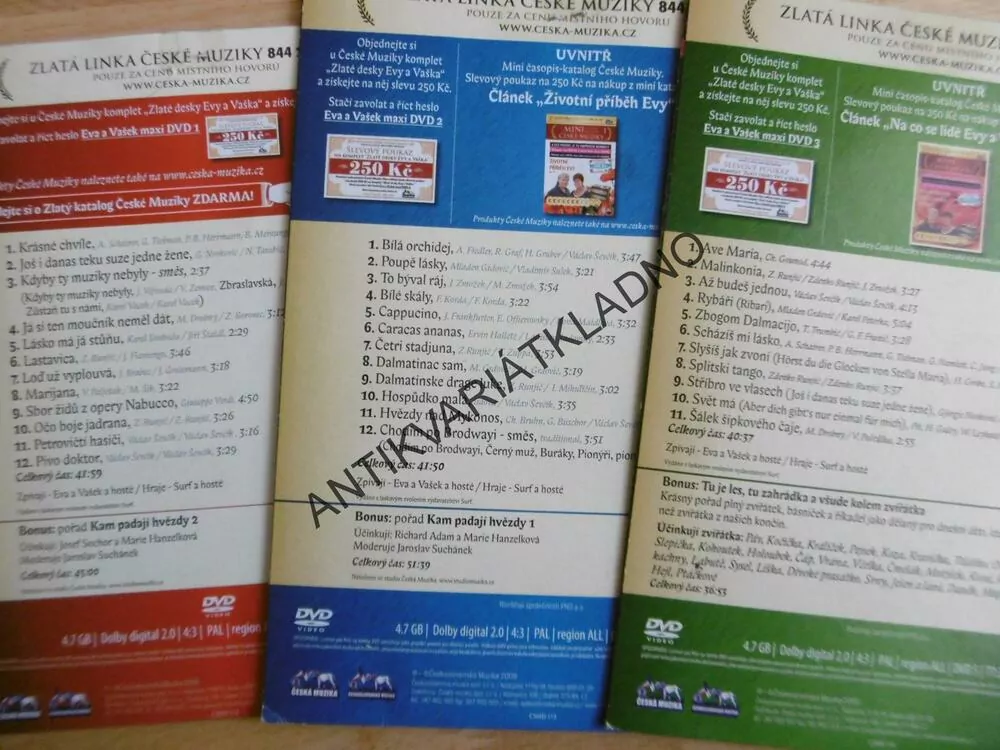 EVA A VAŠEK, 3 DVD HUDBA