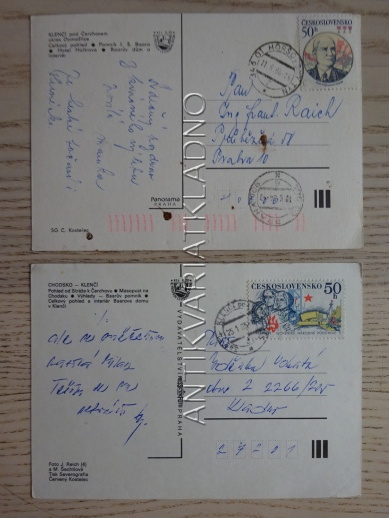 KLENČÍ POD ČERCHOVEM, CHODSKO, OKRES DOMAŽLICE, 2 KUSY