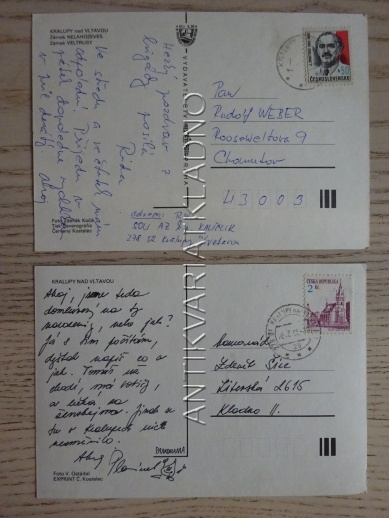 KRALUPY NAD VLTAVOU, NELAHOZEVES, VELTRUSY, OKRES MĚLNÍK, 2 KUSY