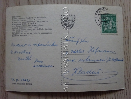 LITOMYŠL, OKRES SVITAVY, BEDŘICH SMETANA