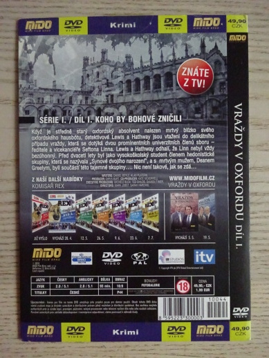 VRAŽDY V OXFORDU, DVD FILM