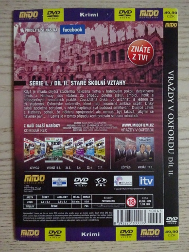 VRAŽDY V OXFORDU, DVD FILM