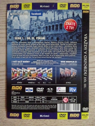 VRAŽDY V OXFORDU, DVD FILM