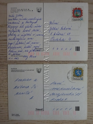 POTŠTEJN, OKRES RYCHNOV NAD KNĚŽNOU, 2 KUSY